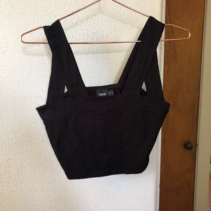 Black soft crop top